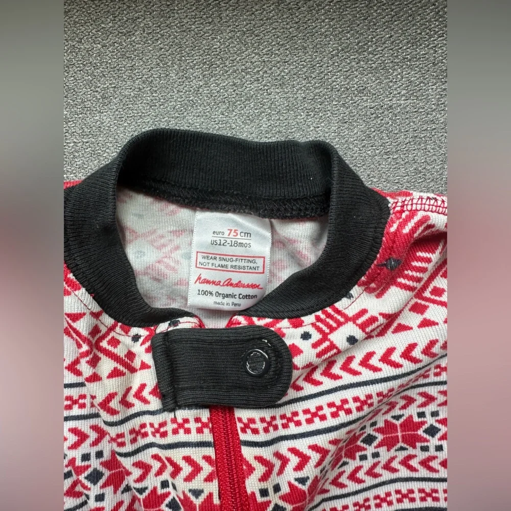 Hanna Andersson Fair Isle Long Sleeve Christmas Zip Sleeper